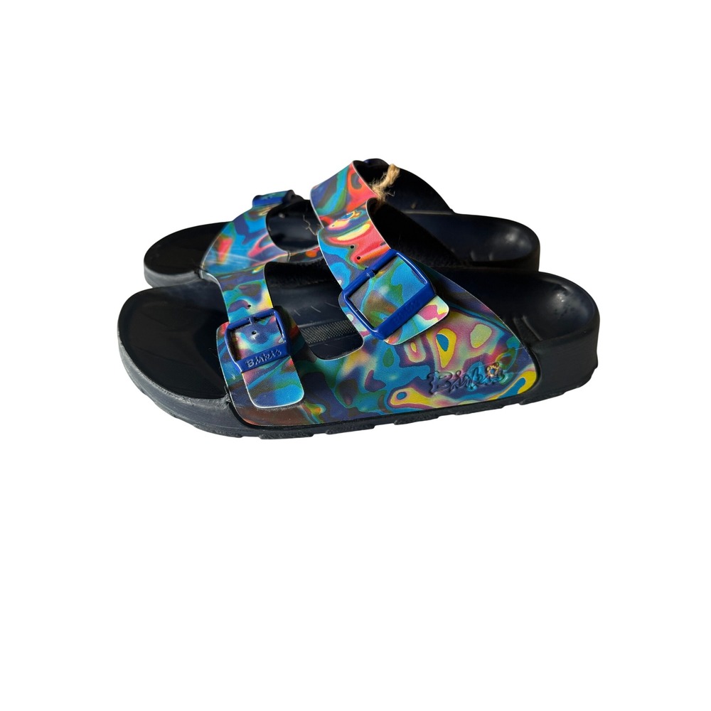 Birkis Birkenstock Arizona Sandals Womens 9 Multi Color Psychedelic Swirl Slides